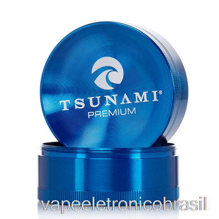 Vape Eletrônico Tsunami 2,4 Polegadas Moedor Superior Afundado De 4 Peças Azul (63 Mm)